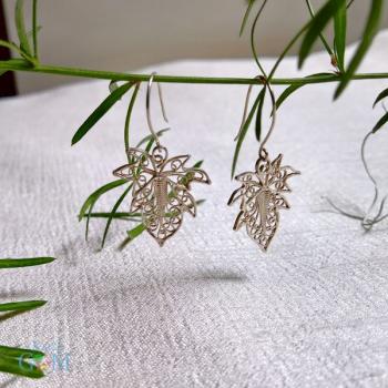 Bông tai đậu bạc-hình lá phong