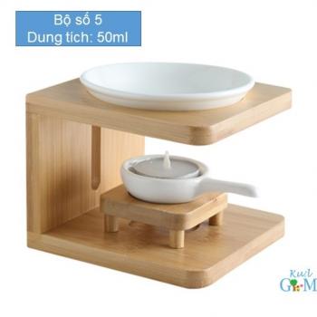 Bộ đèn đốt tinh dầu bằng tre- số 5