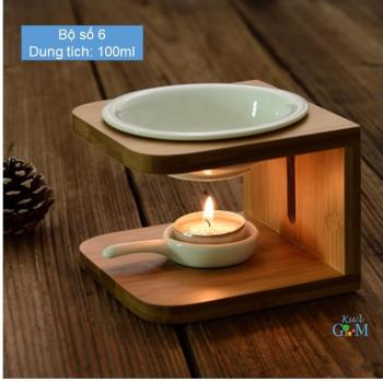Bộ đèn đốt tinh dầu bằng tre- số 6