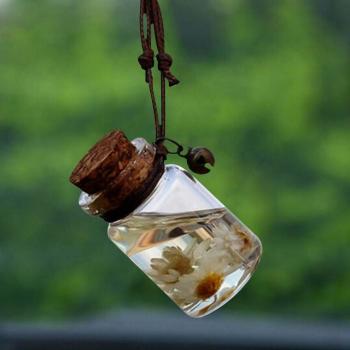 Chai treo tinh dầu- hình chai- hoa khô bên trong